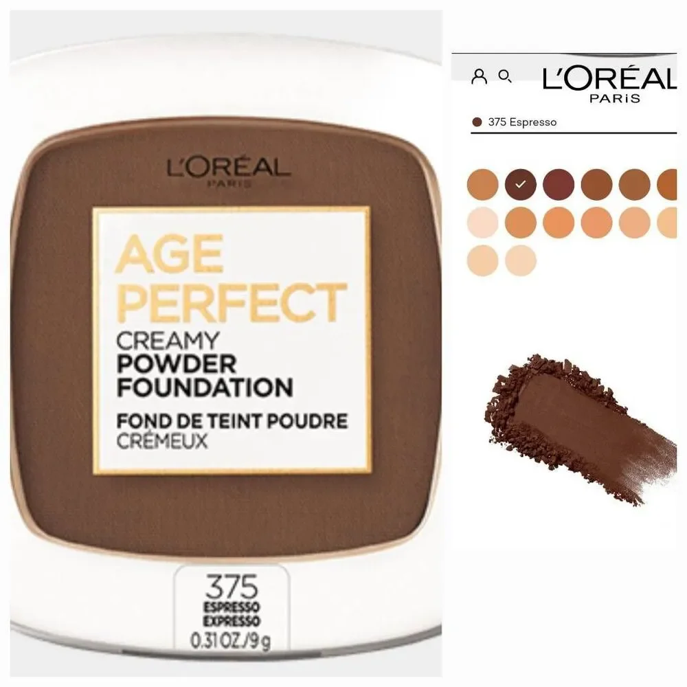 L'Oreal Age Perfect Creamy Powder Foundation w/ Minerals 375 Espresso New